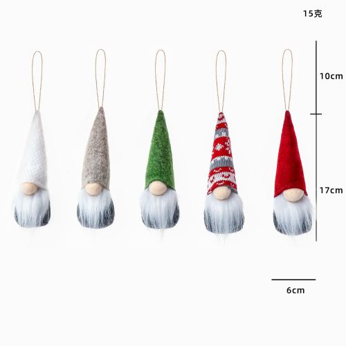 Hanging Christmas Plush Gnome Ornament Kids Room Home Decoration Doll 5-pc Set Hanging Christmas Plush Gnome Ornament Kids Room Home Decoration Doll 5-pc Set
